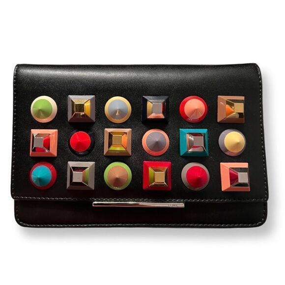 Fendi Vitello Liberty Studded Tube Wallet On Chain - Picture 1 of 10